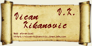 Vićan Kikanović vizit kartica